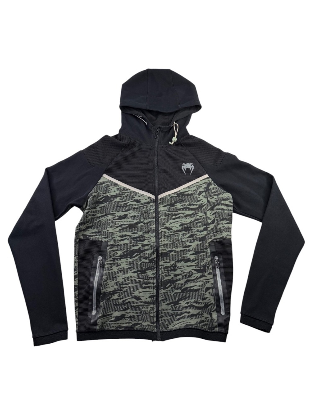 Venum Laser Evo 2.0 Hoodie Khaki Camo Full Zip Performance Jacket